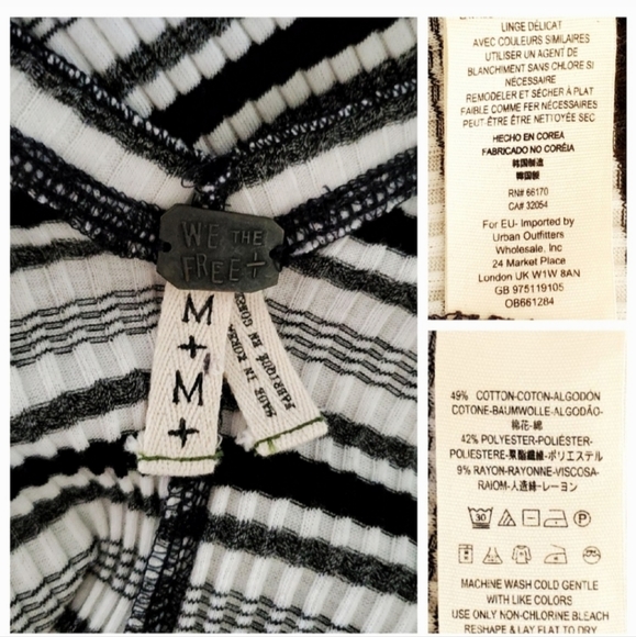 We The Free People Black Striped Front Zip Maxi Tank Duster Cover Up Medium - Picture 7 of 7